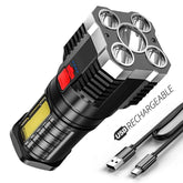 5LED Super Bright LED Flashlight Rechargeable Spotlight with Side-TI00786-Veeddydropshipping
